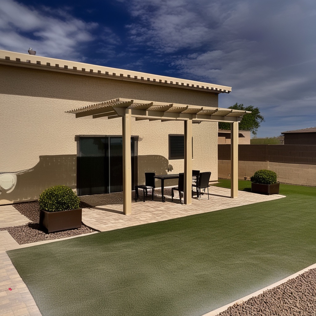 Photorealistic render of the finished patio cover
